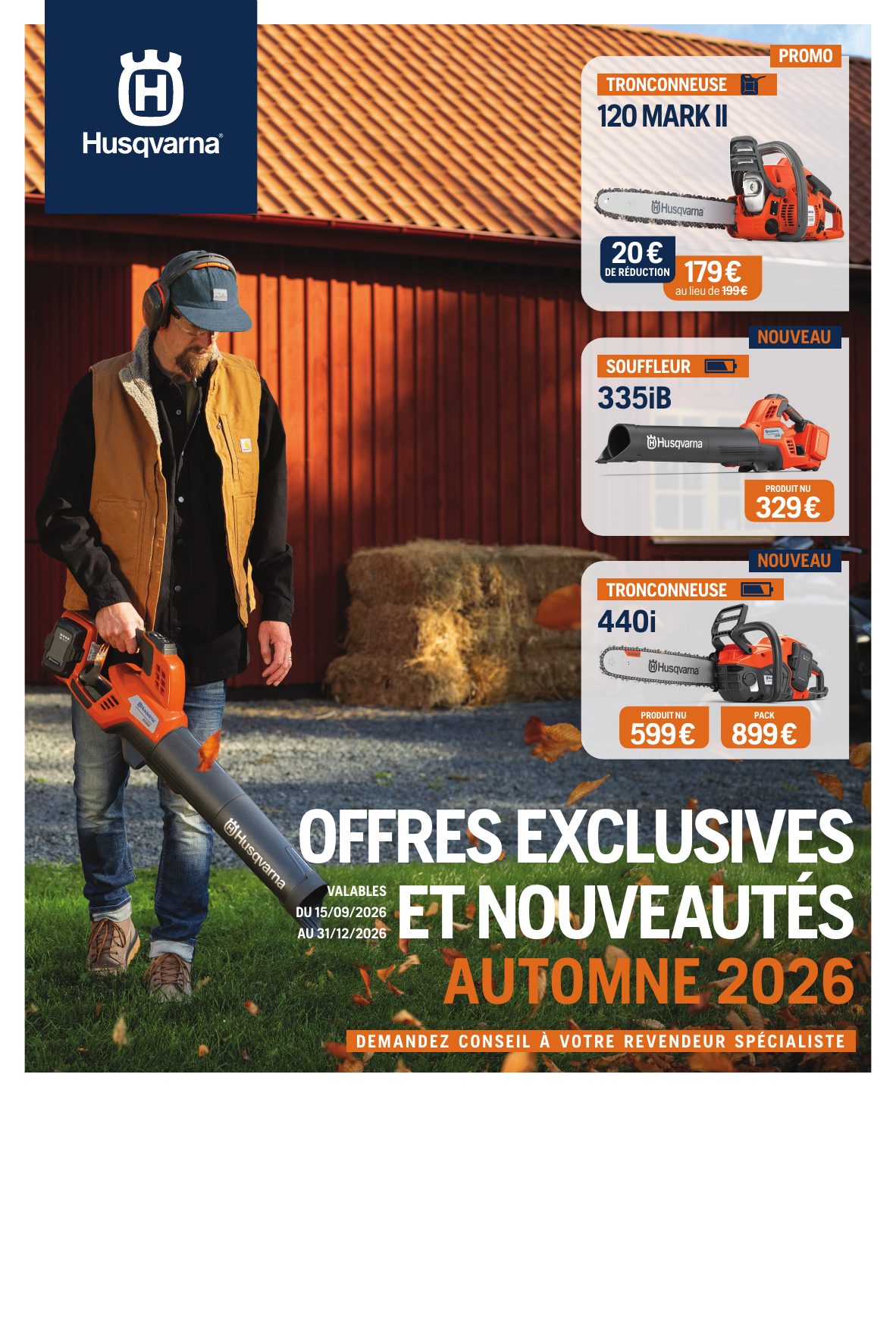 Catalogue Husqvarna Automne 2026 – offres et nouveautés